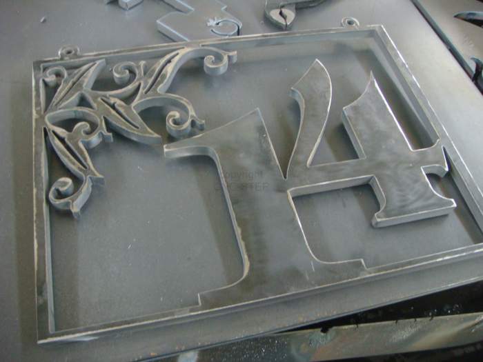 Door number steel untreated
