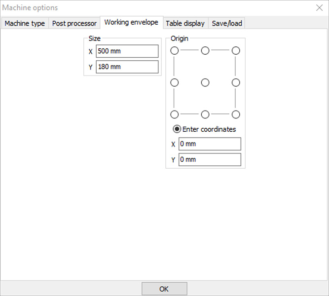 SheetCAM machine options