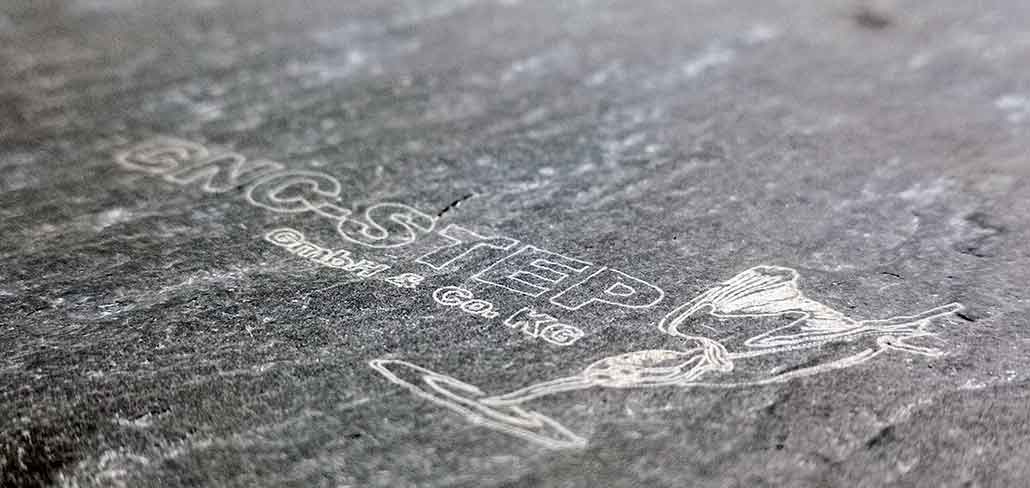 Laser engraving on slate
