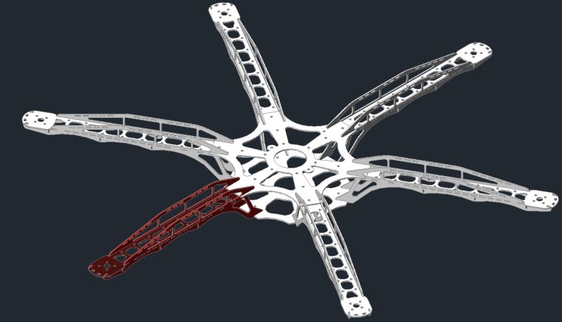 Hexacopter bau CAD CAM entwurf
