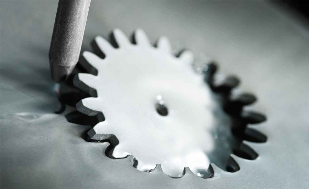 Gear wheel water jet cut