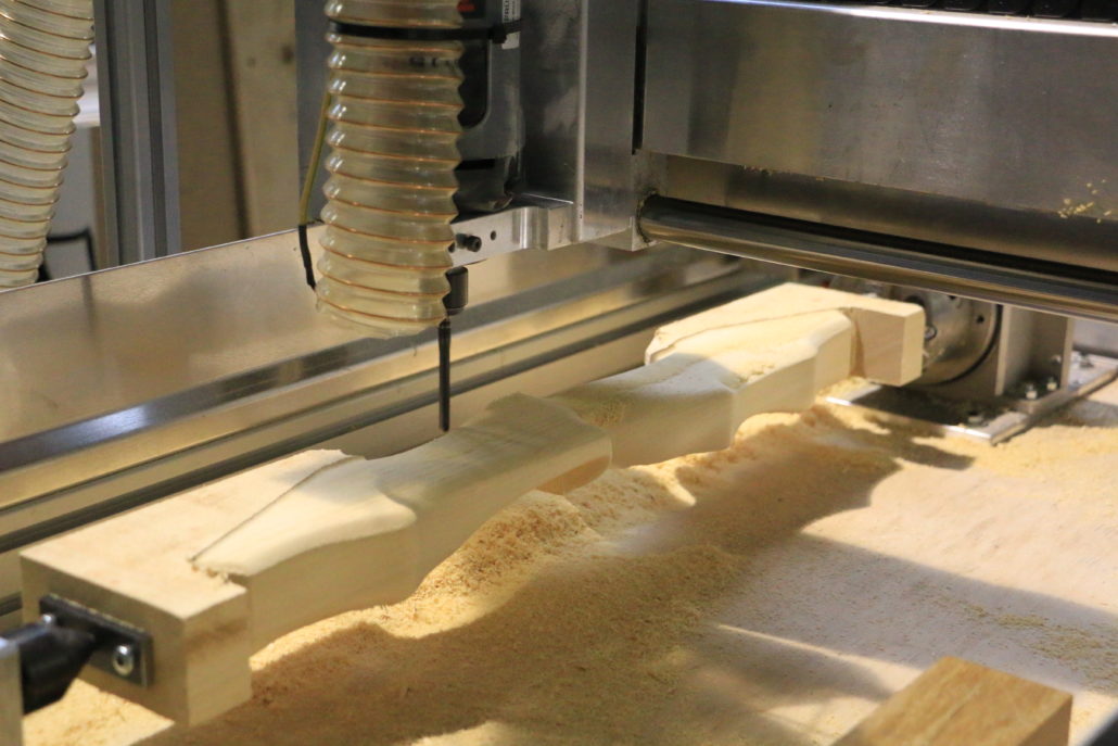 3D milling of a wooden bow