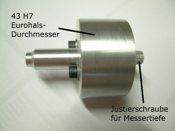 Messerhalter mit Druckregelung fur Eurohalsaufnahme