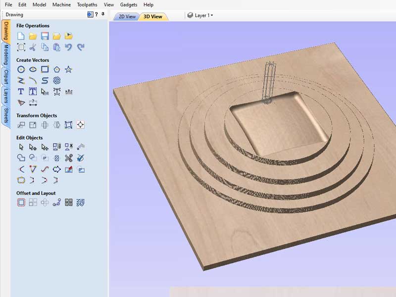 Aspire Vectric tool paths simulation