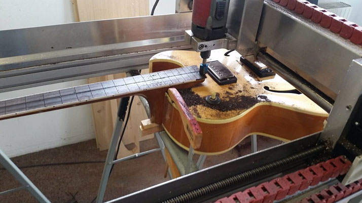 guitar milling with open frame