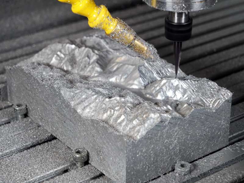 Topography milled in aluminium - 3D relief