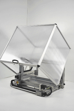 Einhausung als Klappe mit Doppelverglasung Machine housings animation