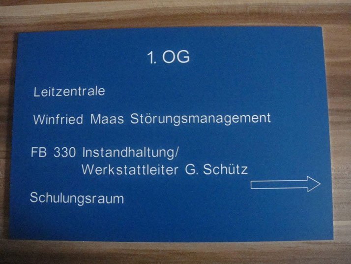 information sign engraving