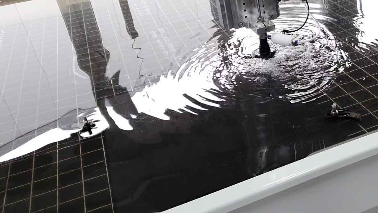 Water Jet cutting of steel