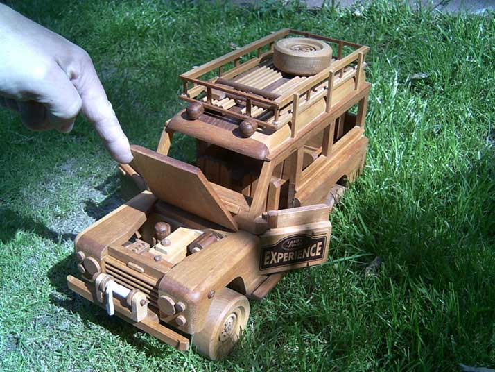 Wooden model off road jeep wooden toy