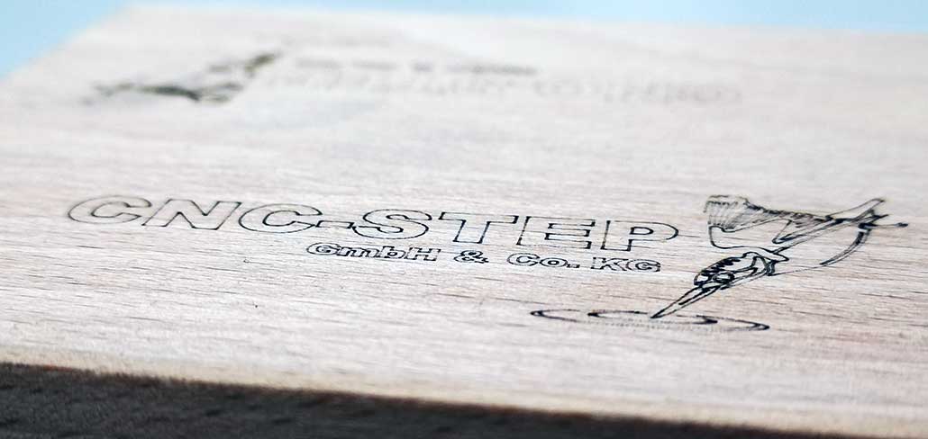 Laser engraving in beech wood