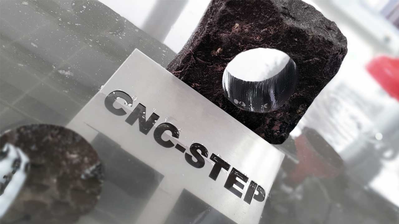 Natural stone 60mm cut with Water Jet Cutter HPC