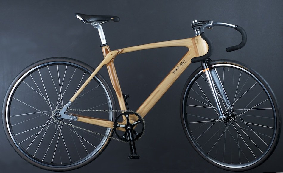 Bicycle frame from wood