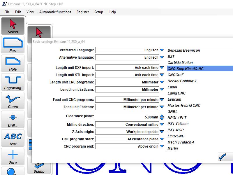 Estlcam postprocessors