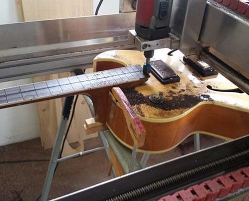 milling a guitar with open frame