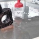 Water Jet cutting a natural stone with 60mm thickness