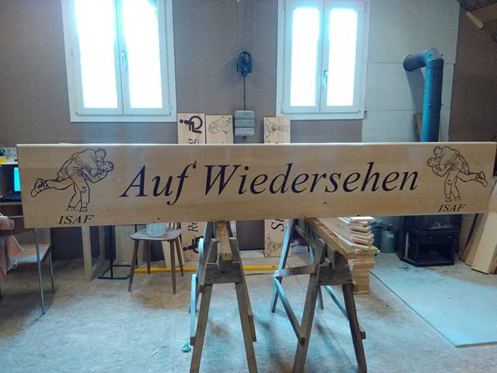 sign wood v-carving
