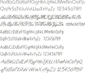 Single line fonts for engravings